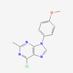 molecular formula C13H11ClN4O B11852609 6-Chloro-9-(4-methoxyphenyl)-2-methyl-9H-purine CAS No. 142287-75-0