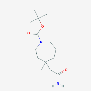 molecular formula C14H24N2O3 B11852718 Tert-butyl 1-carbamoyl-6-azaspiro[2.6]nonane-6-carboxylate 