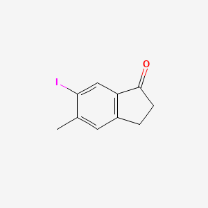 molecular formula C10H9IO B11852746 6-Iodo-5-methyl-2,3-dihydro-1H-inden-1-one 
