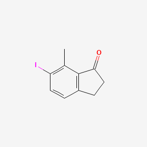 molecular formula C10H9IO B11852766 6-Iodo-7-methyl-2,3-dihydro-1H-inden-1-one 