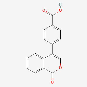 molecular formula C16H10O4 B11852809 4-(1-Oxo-1H-2-benzopyran-4-yl)benzoic acid CAS No. 62723-58-4
