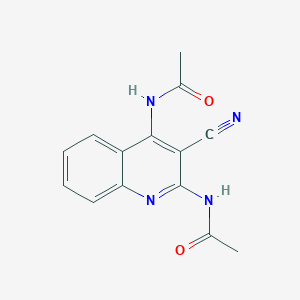 molecular formula C14H12N4O2 B11852821 N,N'-(3-Cyanoquinoline-2,4-diyl)diacetamide CAS No. 141648-21-7