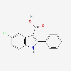 molecular formula C15H10ClNO2 B11852920 5-Chloro-2-phenyl-1H-indole-3-carboxylic acid 