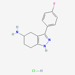molecular formula C13H15ClFN3 B11852934 3-(4-Fluorophenyl)-4,5,6,7-tetrahydro-1H-indazol-5-amine hydrochloride CAS No. 1188264-40-5