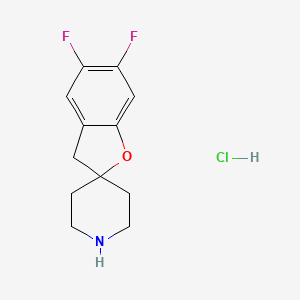 molecular formula C12H14ClF2NO B11852946 5,6-Difluoro-3H-spiro[benzofuran-2,4'-piperidine] hydrochloride 