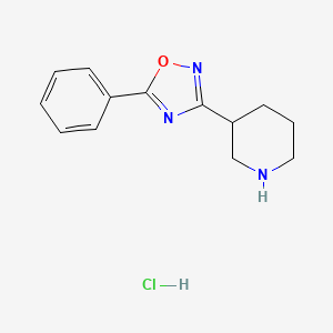 molecular formula C13H16ClN3O B11852957 5-Phenyl-3-(piperidin-3-yl)-1,2,4-oxadiazole hydrochloride CAS No. 915226-61-8