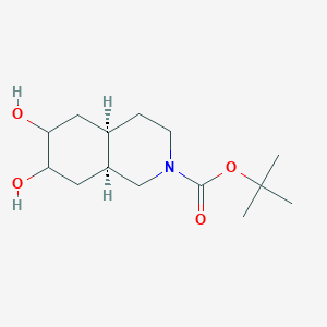 molecular formula C14H25NO4 B11852970 tert-butyl (4aR,8aS)-6,7-dihydroxy-3,4,4a,5,6,7,8,8a-octahydro-1H-isoquinoline-2-carboxylate 