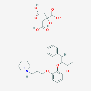 molecular formula C30H37NO10 B011853 (Z)-4-Phenyl-3-(2-(3-piperidinopropoxy)phenoxy)-3-buten-2-one citrate (1:1) CAS No. 106064-09-9