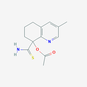 molecular formula C13H16N2O2S B11853023 8-Carbamothioyl-3-methyl-5,6,7,8-tetrahydroquinolin-8-yl acetate CAS No. 62257-59-4