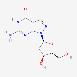 molecular formula C10H13N5O4 B11853027 6-Amino-1-((2S,4S,5R)-4-hydroxy-5-(hydroxymethyl)tetrahydrofuran-2-yl)-1H-pyrazolo[3,4-d]pyrimidin-4(5H)-one 