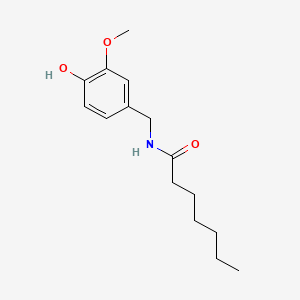 molecular formula C15H23NO3 B11853044 Heptanamide, N-((4-hydroxy-3-methoxyphenyl)methyl)- CAS No. 89575-10-0