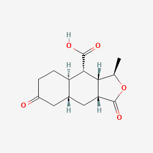 molecular formula C14H18O5 B11853045 (3R,3aR,4S,4aR,8aR,9aR)-3-Methyl-1,7-dioxododecahydronaphtho[2,3-c]furan-4-carboxylic acid 