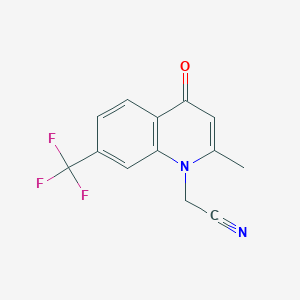 molecular formula C13H9F3N2O B11853132 2-(2-Methyl-4-oxo-7-(trifluoromethyl)quinolin-1(4H)-yl)acetonitrile 