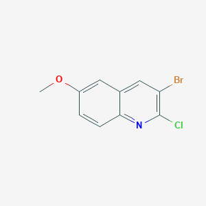 molecular formula C10H7BrClNO B11853188 3-Bromo-2-chloro-6-methoxyquinoline 