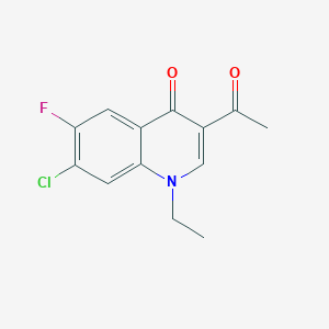 molecular formula C13H11ClFNO2 B11853201 3-Acetyl-7-chloro-1-ethyl-6-fluoroquinolin-4(1H)-one CAS No. 105892-51-1
