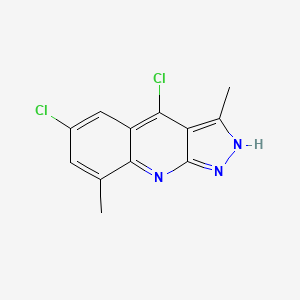 molecular formula C12H9Cl2N3 B11853217 4,6-Dichloro-3,8-dimethyl-1H-pyrazolo[3,4-B]quinoline 