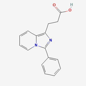 molecular formula C16H14N2O2 B11853269 3-(3-Phenylimidazo[1,5-a]pyridin-1-yl)propanoic acid 