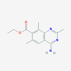 molecular formula C14H17N3O2 B11853328 Ethyl 4-amino-2,6,8-trimethylquinazoline-7-carboxylate CAS No. 89200-70-4