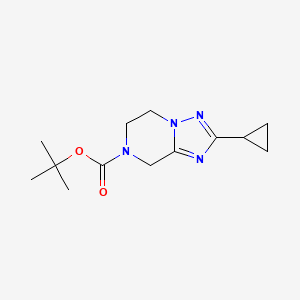 molecular formula C13H20N4O2 B11853340 tert-Butyl 2-cyclopropyl-5,6-dihydro-[1,2,4]triazolo[1,5-a]pyrazine-7(8H)-carboxylate CAS No. 681249-79-6