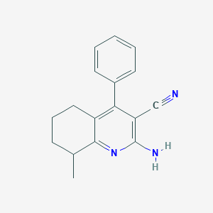 molecular formula C17H17N3 B11853417 2-Amino-8-methyl-4-phenyl-5,6,7,8-tetrahydroquinoline-3-carbonitrile 