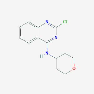 molecular formula C13H14ClN3O B11853420 2-Chloro-N-(tetrahydro-2H-pyran-4-yl)quinazolin-4-amine 