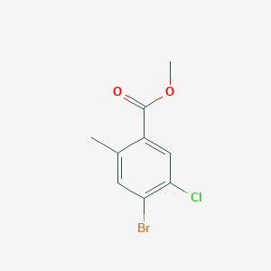 molecular formula C9H8BrClO2 B11853444 Methyl 4-bromo-5-chloro-2-methylbenzoate 