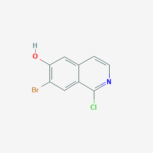 molecular formula C9H5BrClNO B11853484 7-Bromo-1-chloroisoquinolin-6-ol 