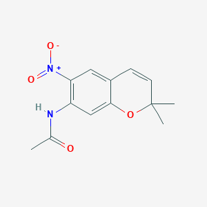 molecular formula C13H14N2O4 B11853595 N-(2,2-Dimethyl-6-nitro-2H-1-benzopyran-7-yl)acetamide CAS No. 79014-12-3