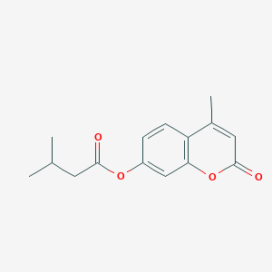 molecular formula C15H16O4 B11853598 Butanoic acid, 3-methyl-, 4-methyl-2-oxo-2H-1-benzopyran-7-yl ester CAS No. 66185-68-0