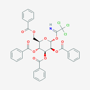 molecular formula C36H28Cl3NO10 B118536 2,3,4,6-tetra-O-benzoyl-alpha-D-mannopyranosyl trichloroacetimidate CAS No. 183901-63-5