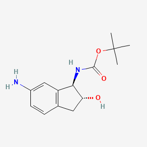 molecular formula C14H20N2O3 B11853684 tert-Butyl (trans-6-amino-2-hydroxy-2,3-dihydro-1H-inden-1-yl)carbamate 