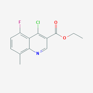 molecular formula C13H11ClFNO2 B11853883 Ethyl 4-chloro-5-fluoro-8-methylquinoline-3-carboxylate 
