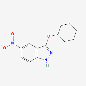 molecular formula C13H15N3O3 B11854042 3-(Cyclohexyloxy)-5-nitro-1H-indazole 