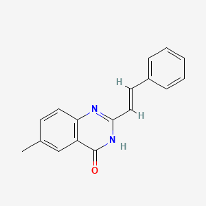 molecular formula C17H14N2O B11854062 6-Methyl-2-styrylquinazolin-4(1H)-one 