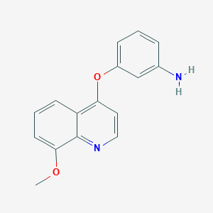 molecular formula C16H14N2O2 B11854232 3-((8-Methoxyquinolin-4-yl)oxy)aniline 