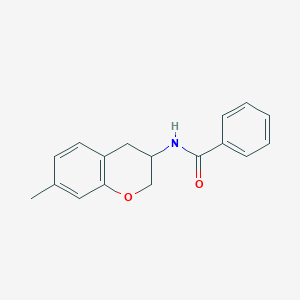 molecular formula C17H17NO2 B11854293 Benzamide, N-(3,4-dihydro-7-methyl-2H-1-benzopyran-3-yl)- CAS No. 61190-28-1