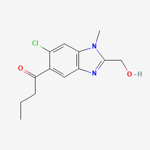 molecular formula C13H15ClN2O2 B11854413 1-(6-Chloro-2-(hydroxymethyl)-1-methyl-1H-benzo[d]imidazol-5-yl)butan-1-one 