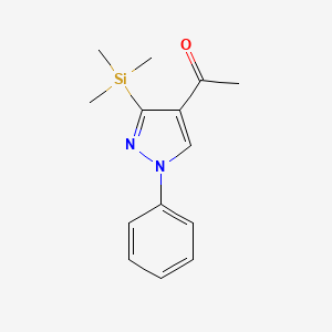 molecular formula C14H18N2OSi B11854477 1-[1-Phenyl-3-(trimethylsilyl)-1H-pyrazol-4-yl]ethan-1-one CAS No. 920984-35-6