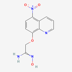 molecular formula C11H10N4O4 B11854512 N'-Hydroxy[(5-nitroquinolin-8-yl)oxy]ethanimidamide CAS No. 88757-92-0
