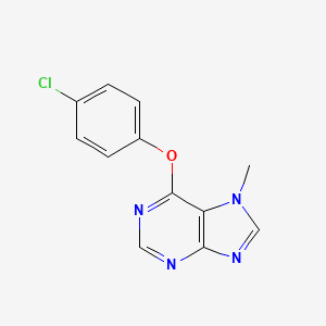 molecular formula C12H9ClN4O B11854539 6-(4-Chlorophenoxy)-7-methyl-7h-purine CAS No. 5444-56-4