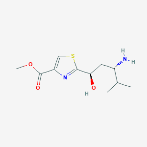 molecular formula C11H18N2O3S B11854565 Methyl 2-((1R,3S)-3-amino-1-hydroxy-4-methylpentyl)thiazole-4-carboxylate 