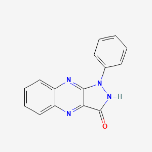 molecular formula C15H10N4O B11854624 1-phenyl-1H-pyrazolo[3,4-b]quinoxalin-3(2H)-one CAS No. 109179-49-9