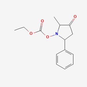 molecular formula C14H17NO4 B11854792 Ethyl (2-methyl-3-oxo-5-phenylpyrrolidin-1-yl) carbonate 
