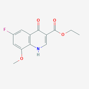molecular formula C13H12FNO4 B11854850 Ethyl 6-fluoro-4-hydroxy-8-methoxyquinoline-3-carboxylate 
