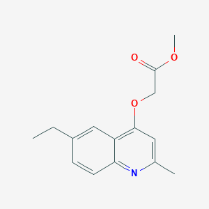 molecular formula C15H17NO3 B11854858 Methyl 2-((6-ethyl-2-methylquinolin-4-yl)oxy)acetate 