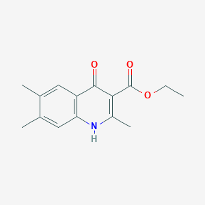 molecular formula C15H17NO3 B11854875 Ethyl 4-hydroxy-2,6,7-trimethylquinoline-3-carboxylate CAS No. 88960-39-8