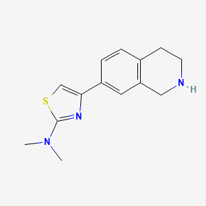 molecular formula C14H17N3S B11854898 N,N-Dimethyl-4-(1,2,3,4-tetrahydroisoquinolin-7-yl)thiazol-2-amine 