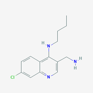 molecular formula C14H18ClN3 B11854946 3-(aminomethyl)-N-butyl-7-chloroquinolin-4-amine CAS No. 5423-72-3