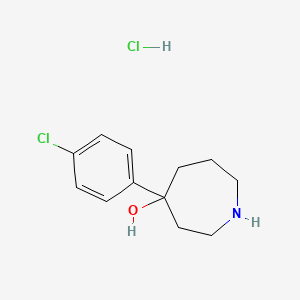 molecular formula C12H17Cl2NO B11854984 4-(4-Chlorophenyl)azepan-4-ol hydrochloride CAS No. 193542-57-3