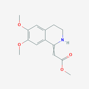 molecular formula C14H17NO4 B11855068 Methyl 2-(6,7-dimethoxy-3,4-dihydroisoquinolin-1(2H)-ylidene)acetate 